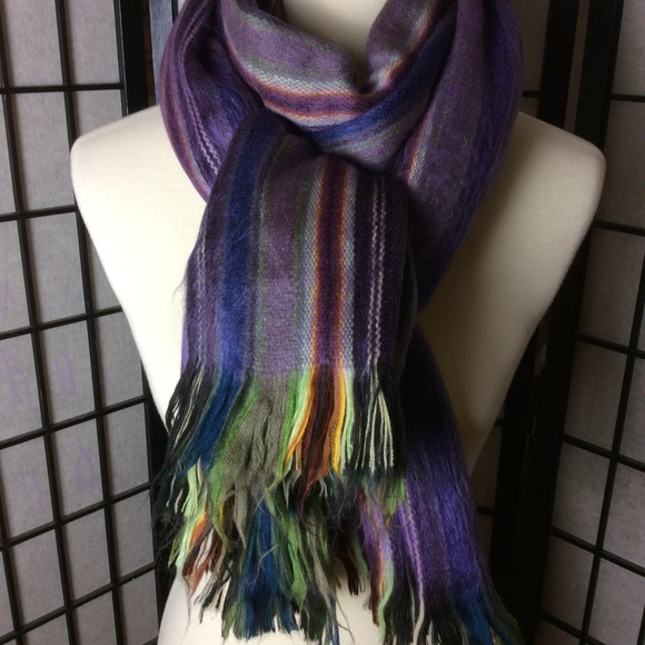 Multi Color Striped Oblong Scarf! - Picture 2 of 2